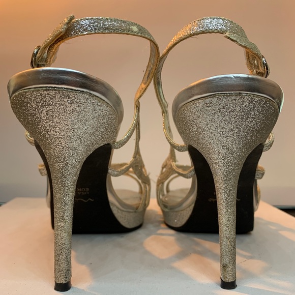 Glittery Silver Heels by Nina US 8 /12 EUR 38 1/2 - Picture 3 of 4